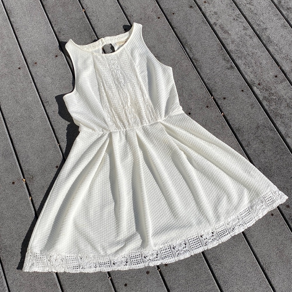 White High Neck Dress